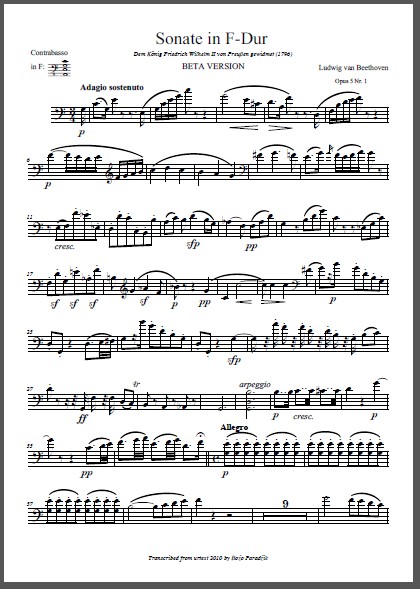 Beethoven F major 1st page